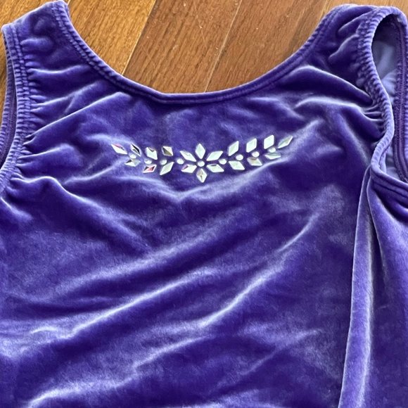 GK Elite Sportswear Purple Velour Gem Front Leotard Size Adult Large - Picture 4 of 11